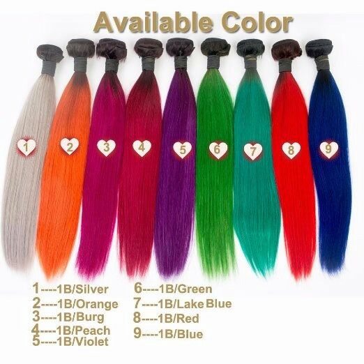 1B 99J purple green blue gray red orange Ombre Hair Weave ,100 Brazilian Virgin Remy Human Hair Extension 1B Burg hair ombre HN248